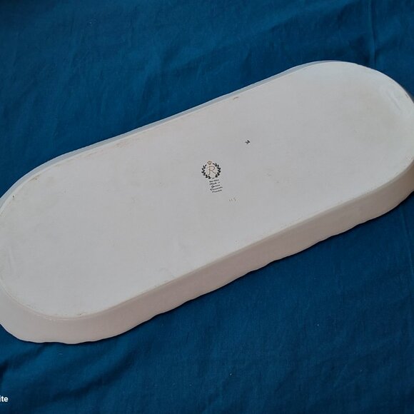 Pretty vintage dresser tray long serving dish Reichenbach flowers gold trim - Picture 6 of 8